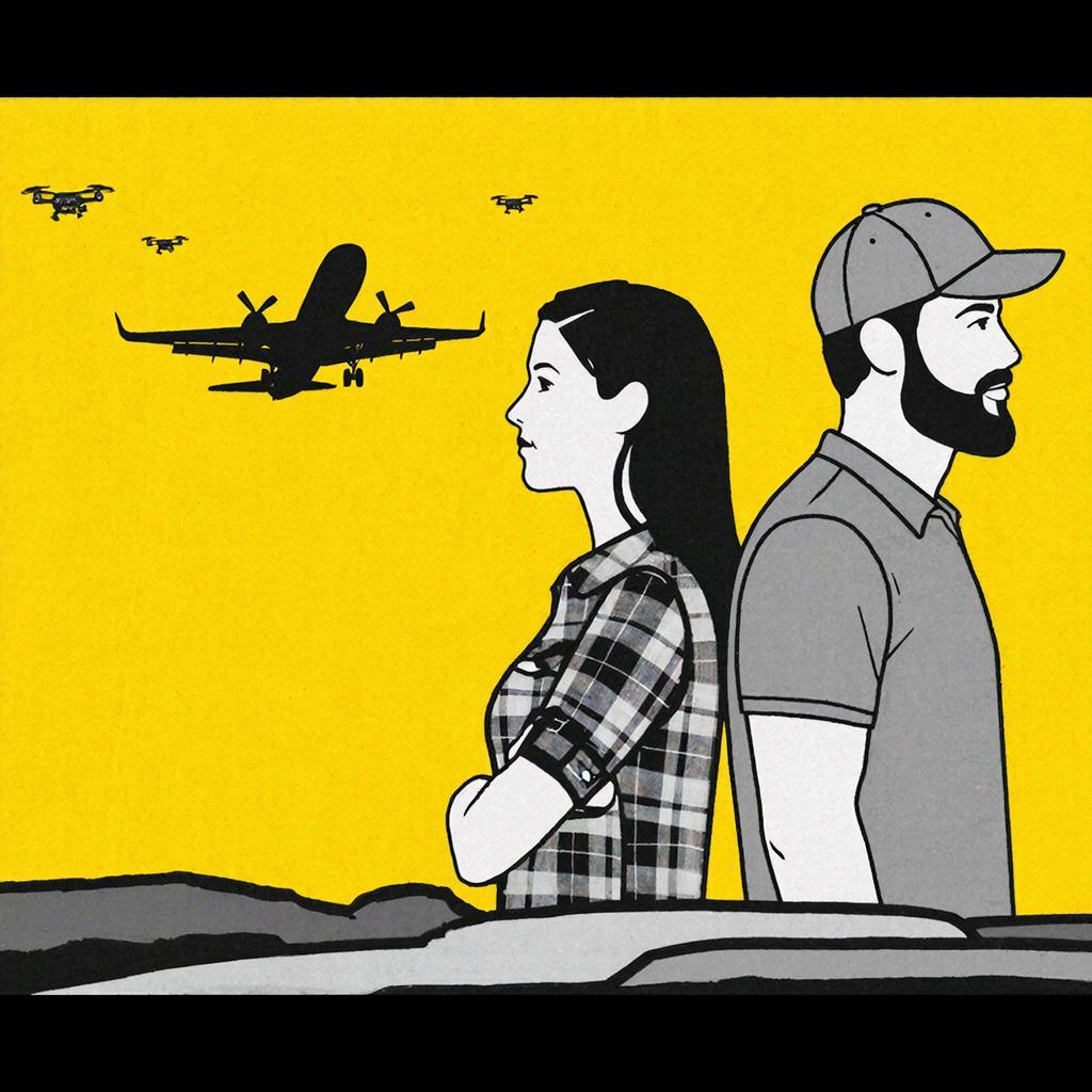 Самолет попал в ловушку дронов